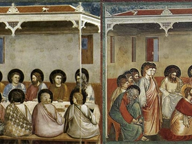 Giotto. Gesù nel Cenacolo e la lavanda dei piedi