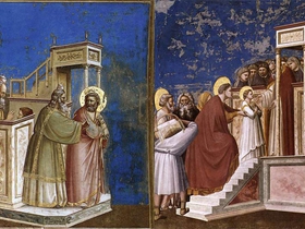Giotto: gioachino cacciato dal tempio. Maria presentata al tempio