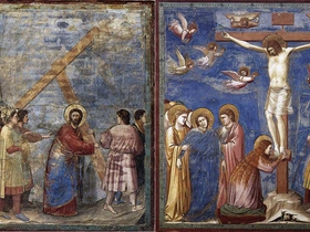Giotto. Gesù sale il calvario. Gesù crocifisso