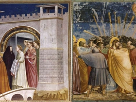 Giotto. Gioacchino e Anna alla Porta Aurea. Il bacio di Giuda