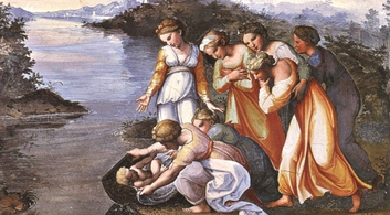 Raffaello, Mosè salvato dalla acque