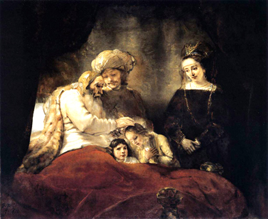 Harmenszoon van R. Rembrandt, Giacobbe benedice i figli di Giuseppe