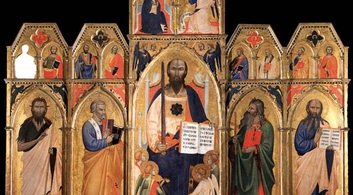 Anonimo italiano, 1360, Paolo tra angeli e santi