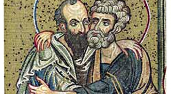 Mosaici di Monreale, Incontro di Pietro e Paolo