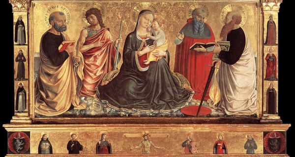 Benozzo Gozzoli, La Madonna con Giovanni il Battista, Pietro, Girolamo e Paolo