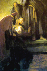 Rembrandt, La risurrezione di Lazzaro, particolare