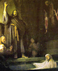 Rembrandt, La risurrezione di Lazzaro, particolare