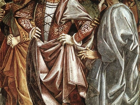 La predicazione dell'Anticristo,part. Vanitosi, Luca Signorelli, Cappella Brizio, Orvieto