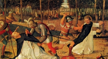 Giovanni Bellini, L’uccisione di San Pietro martire, 1509, Courtauld Institute di Londra
