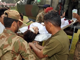 Pakistani soldiers moved Malala Yousafzai to an army hospital in Peshawar after Pakistani Taliban militants attacked her in the Swat Valley last year.Credit...Agence France-Presse — Getty Images